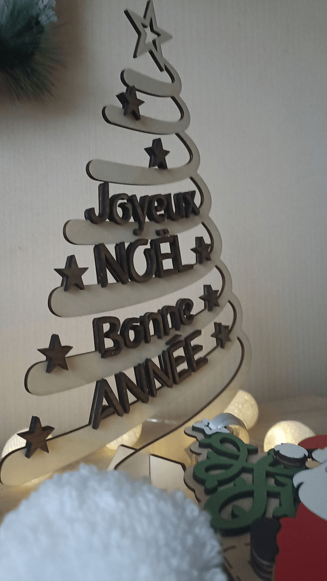 Sapin Joyeux Noël - Bonne année - Personnalisable