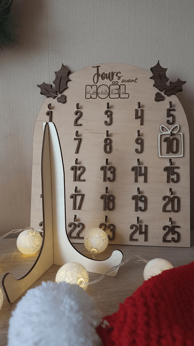 Calendrier de l'avent perpétuel - Chiffres et cadeau
