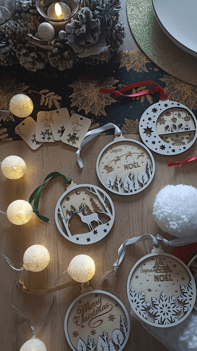Boule - Joyeux Noël - Flocons