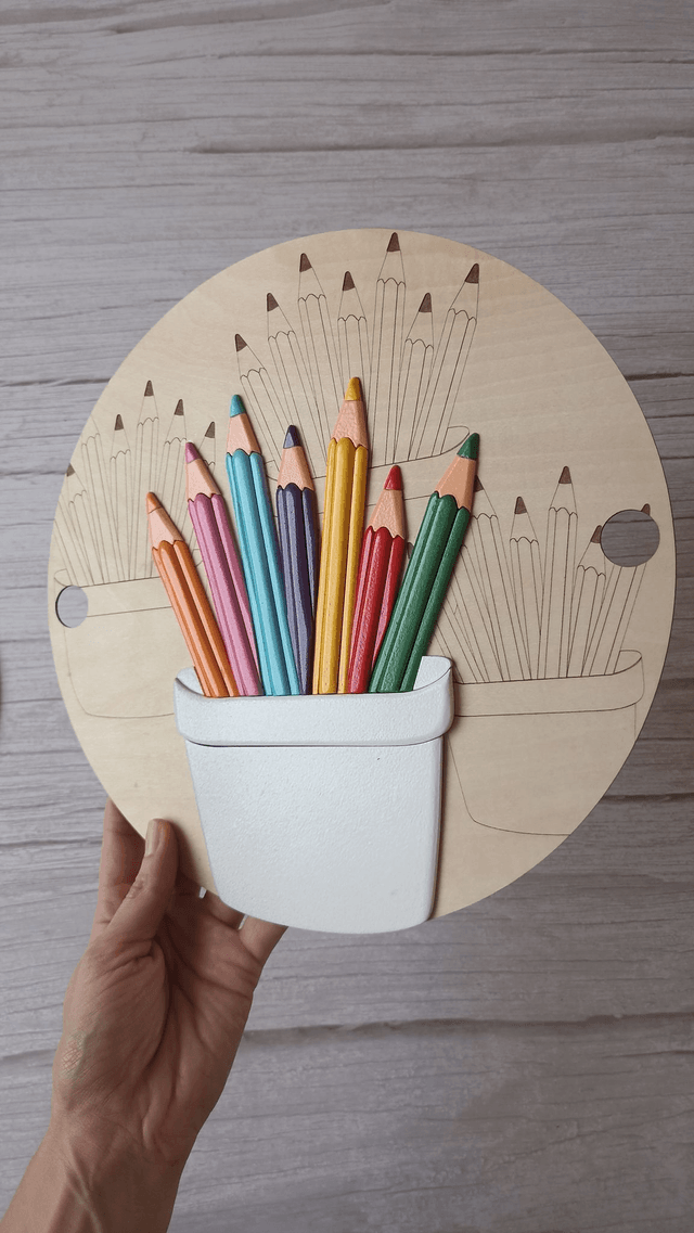 Décor POT de CRAYONS V2 - pour Message CréActif Personnalisé