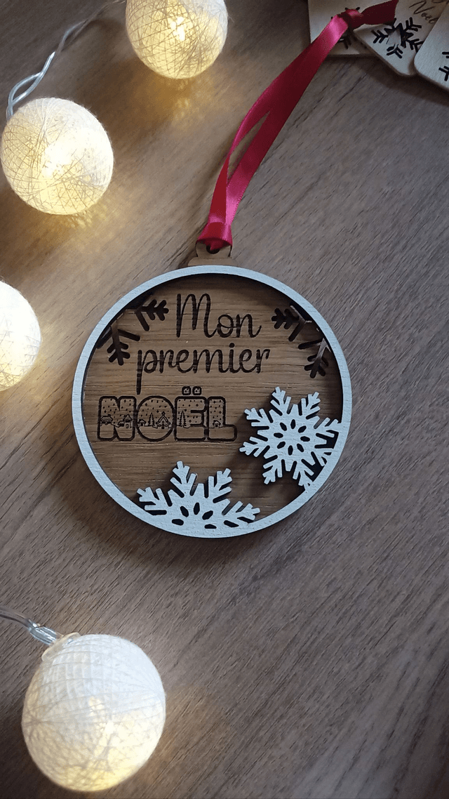 Boule - Mon premier Noël - Bois chêne