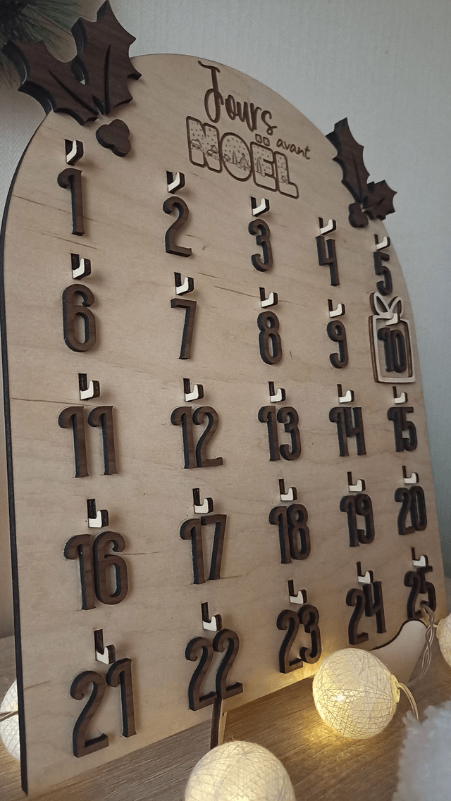 Calendrier de l'avent perpétuel - Chiffres et cadeau