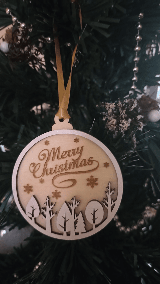 Boule - Merry Christmas - Forêt